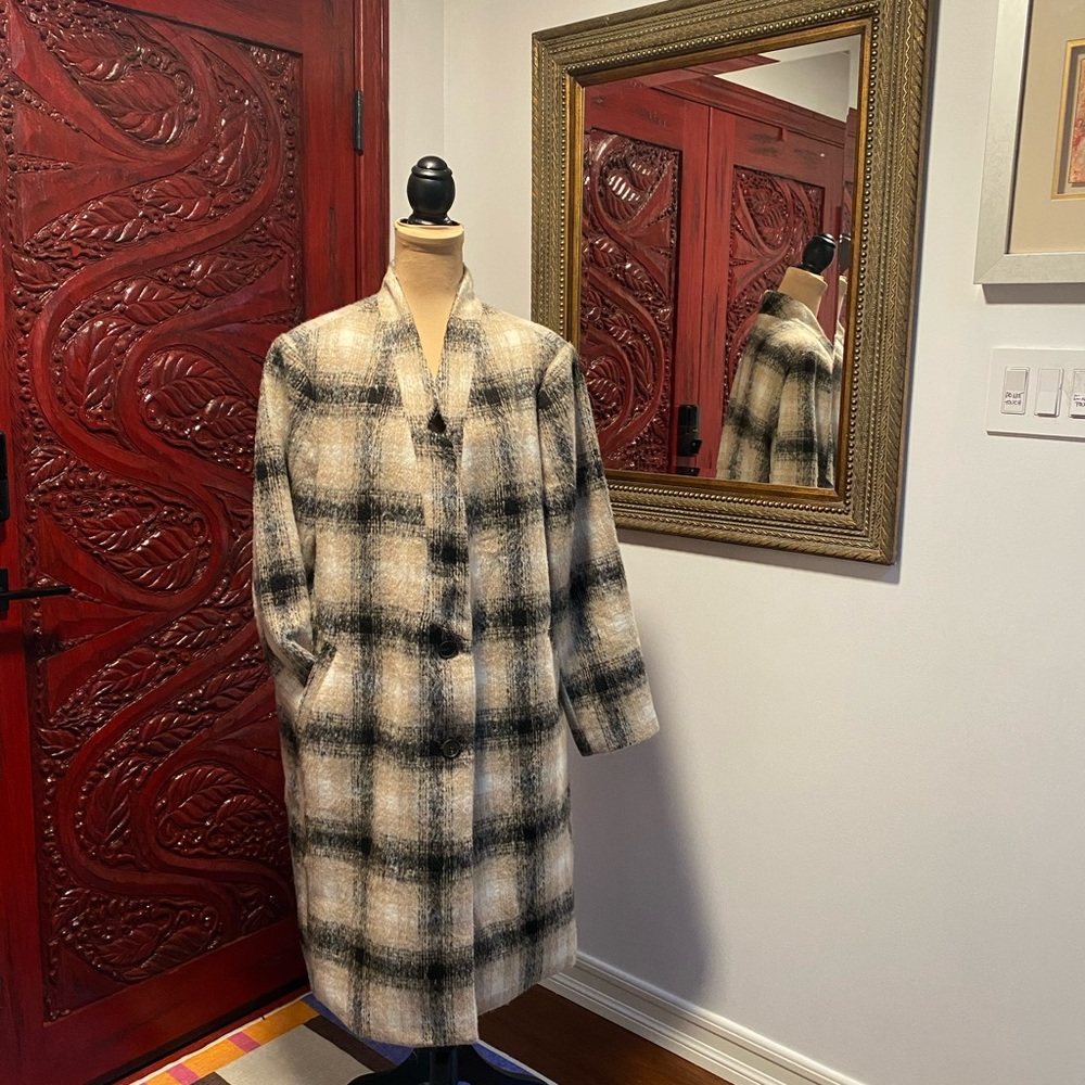 Plaid Soft-Brushed coat for Women